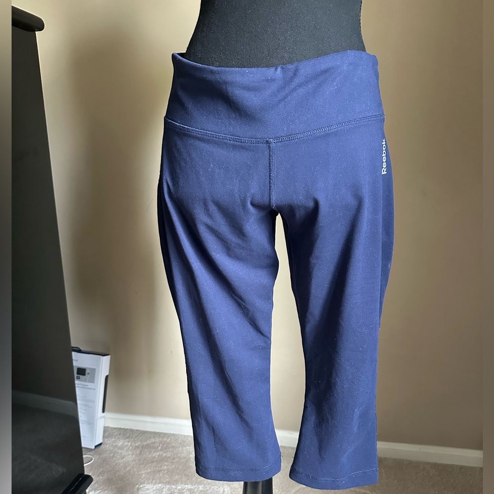 Reebok PlayDry Medium Navy Blue Capri Leggings